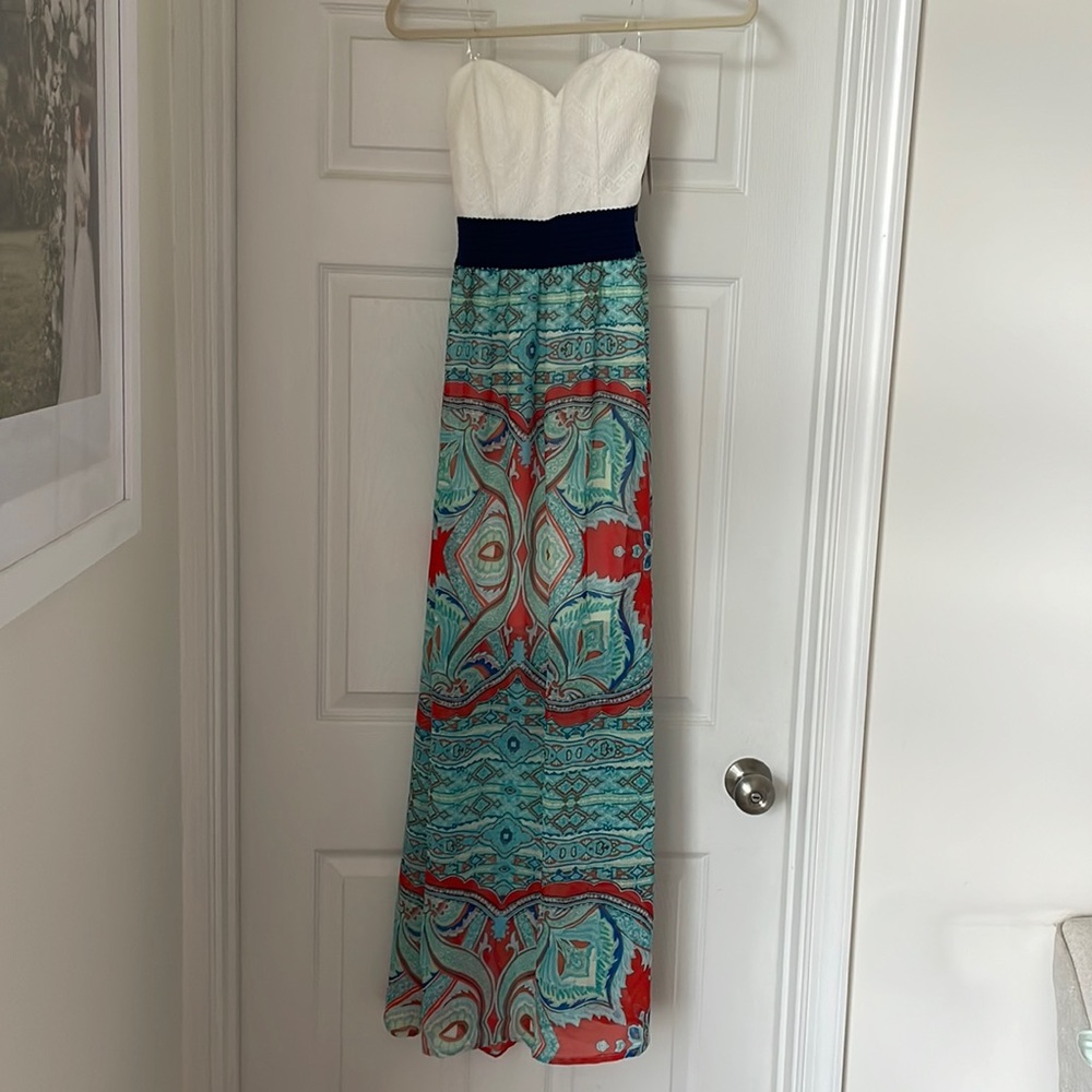 NEW strapless maxi dress. Size M.